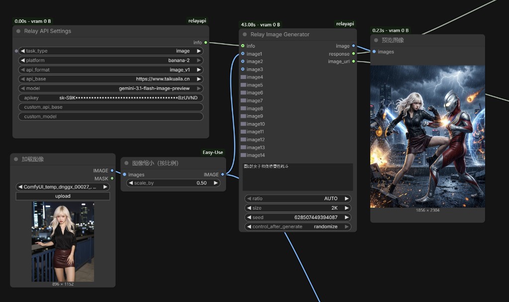 ComfyUI接入中转API调用GPTImage2等任意模型